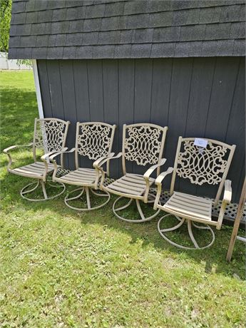 4 Match Swivel Metal Outdoor Chairs