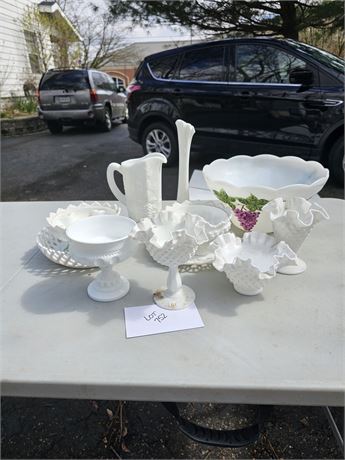 Mixed Milk Glass Lot - Fenton / Imperial & More