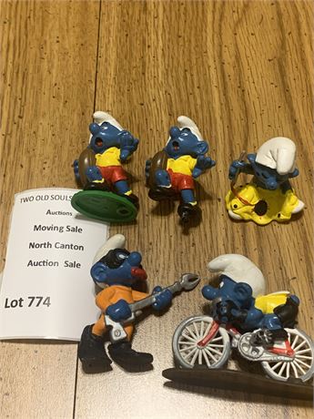 1980s Schleich Peyo Smurf Figurines Lot of 5 Made In West Germany