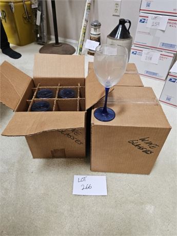 Luminarc Cobalt Blue Stem Wine Glass x 12