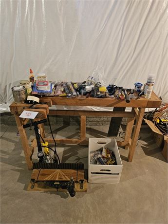 Work Bench Cleanout- Hand Tools, Lights, Miter Box & Much More