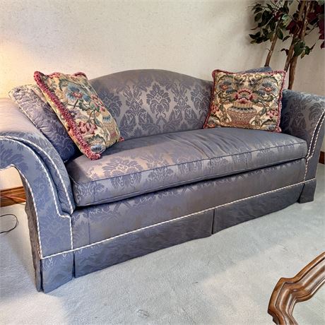 Hickory Chair Blue Upholstered Couch - 80 x 33 x 33"H
