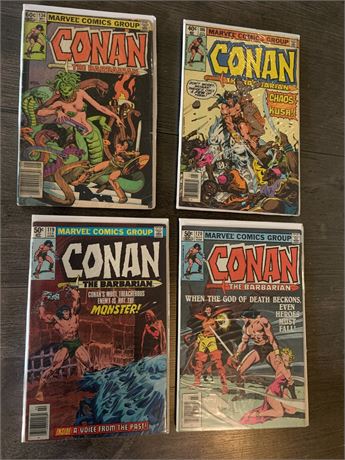 Vintage Marvel Comics Group Conan the Barbarian Comic Books Lot of 4
