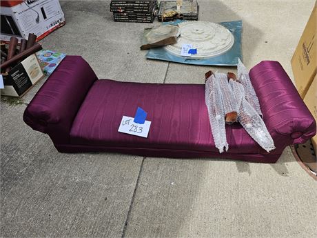 Purple Bench with Wooden Legs