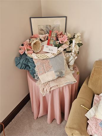 Mixed Home Decor Lot - Faux Floral, Pastel Rugs, Wall Art & More - Sizes, Styles