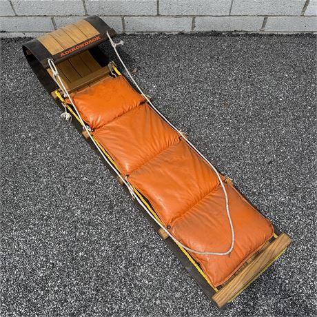 Vintage Adirondack Wood Toboggan w/ Original Cushion