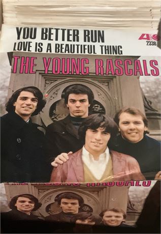 Vinyl 45 Record Lot From 1966 - The Young Rascals Box of 250 Records (Approx)