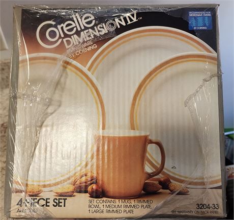 NOS Corelle Dimensions IV- Almond Colored Dishware