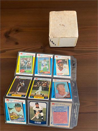 Box of Collectible Marvel Cards from 1991 & Sheet of 9 Baseball Cards