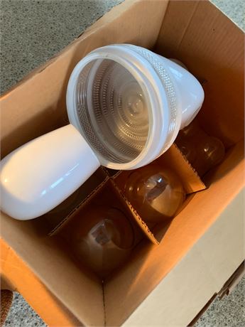 Vintage Glass Replacement Globe Lot - Hobnail Pattern & More - 3 Boxes