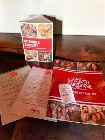 MEMORABILIA LOT - Spaghetti Warehouse Marketing & Menu Lot