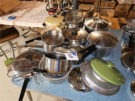 Mixed Pots & Pans: Revere / Westbend / Extra Lids & More