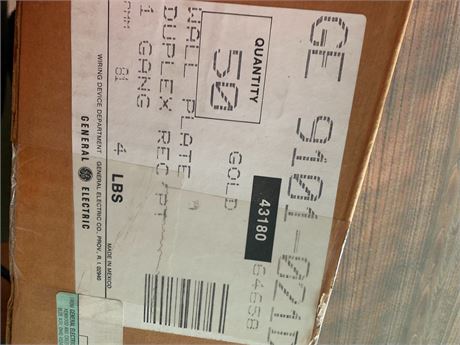 GE Gold Color Electrical Duplex Receptacle Wall Plate Cover Lot