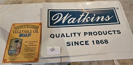 Watkins Enamel Sign & Repro Watkins Soap Sign