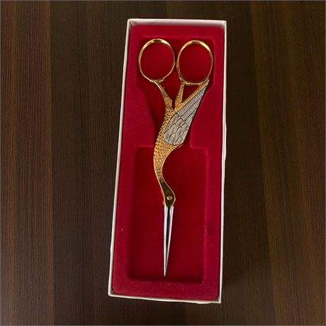 Stork Embroidery Scissors By J.A. Henckels Solingen, Germany In Box