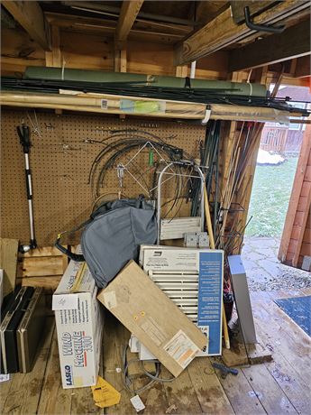 Shed Cleanout:Lasko Fan/Siding Trim/Garden Poles/Step Ladder & More