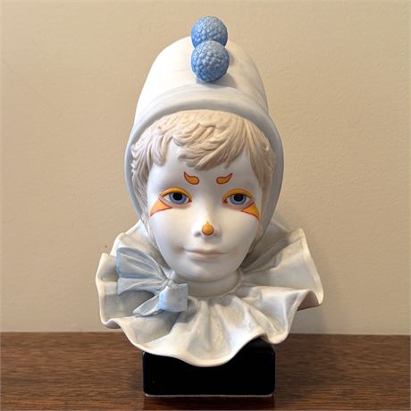 1970's Cybis Porcelain Hand Painted Funny Face Clown Bust - 9"T