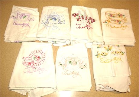 Embroidered "Daily" Kitchen Towels