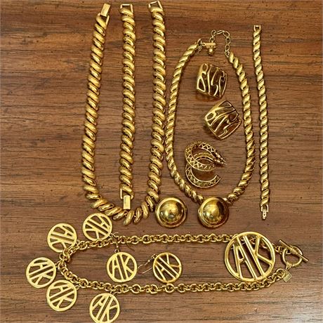 Gold-Tone Napier, Monet and Anne Klein Vintage Costume Jewelry Sets