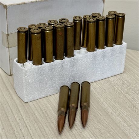 20 Rounds Vintage Military Rifle Ammo - Soviet/Eastern Bloc 7.62x54R Surplus Lot