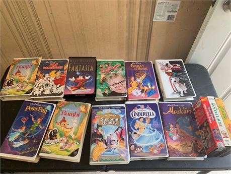 Disney VHS Tapes Movie Lot For Kids Bambi Fantasia Peter Pan Sleeping Beauty