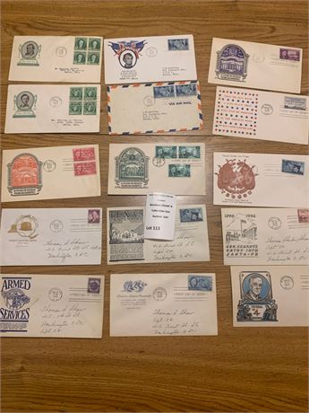1940 - 1946 First Day Covers (FDCs) Cachet Stamped Envelope Collection