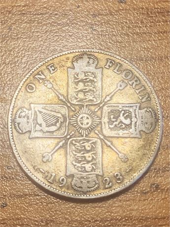 1923 Great Britain One Florin Coin