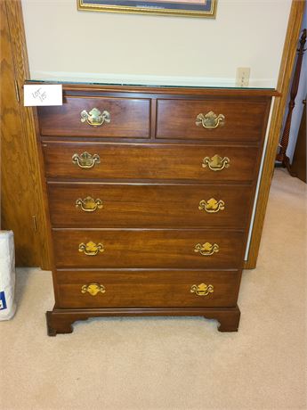 Henkel Harris Virginia Galleries Wood Dresser with Protective Glass Top