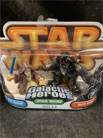 Star Wars Galactic Heroes Obi Wan Kenobi And Darth Vader Action Figure Set