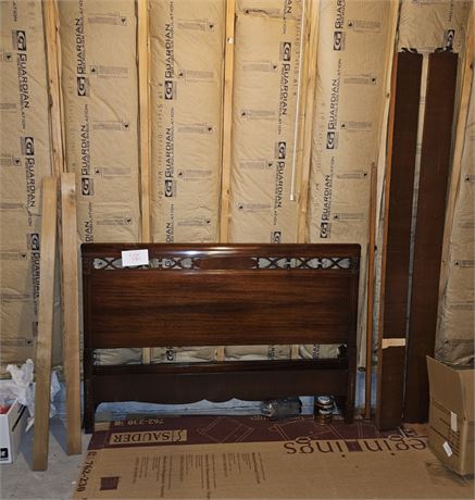 Solid Dark Wood Cherry Color Full Size Bed Frame