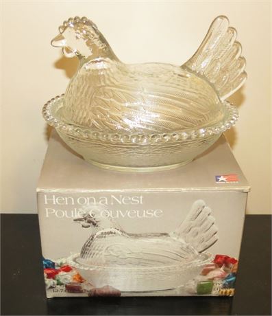 Indiana Glass Hen On Nest