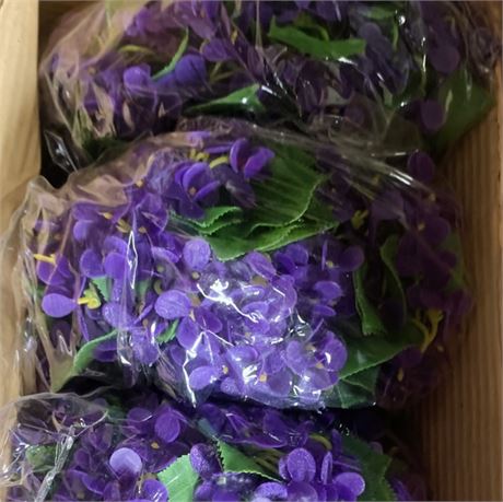 Artificial Purple Violet Flower Lot (3 Boxes)