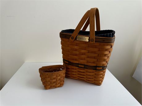 Longaberger Collectors Club 2000 basket and vtg small basket