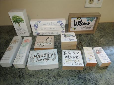 Assorted Wood Table Signs