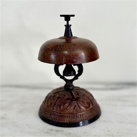 Old Hotel Desk Service Bell, Cast Metal