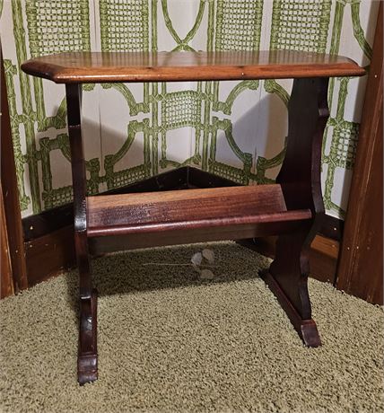 Antique Library Oak Table w/ Book Storage