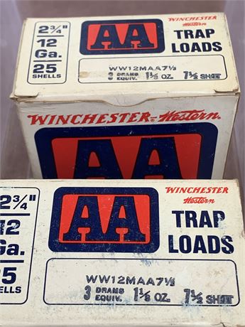 Winchester Western AA Trap Loads 12 Gauge 2 3/4 7 1/2 2 Boxes