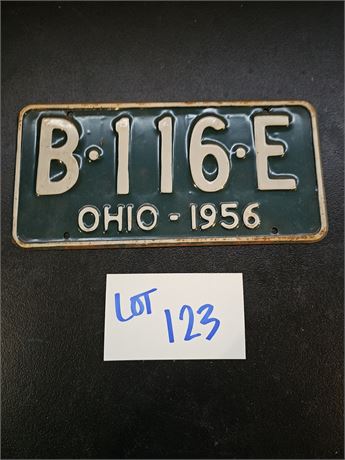 Vintage 1956 Ohio License Plate