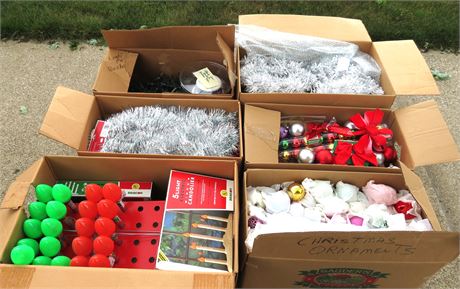 6 Boxes Of Christmas Decorations