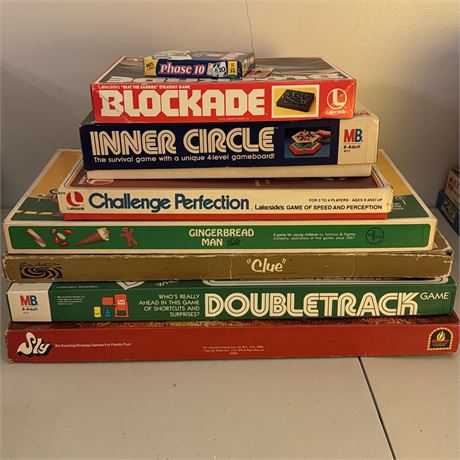 Vintage Board Games - Clue, Inner Circle, Gingerbread Man & More