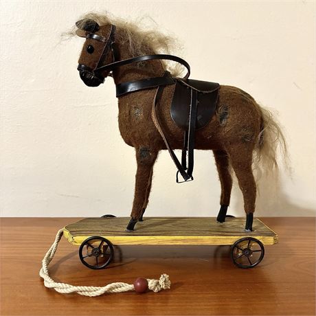 Ragon House Primitive Style Horse Pull Toy - 9.5"T