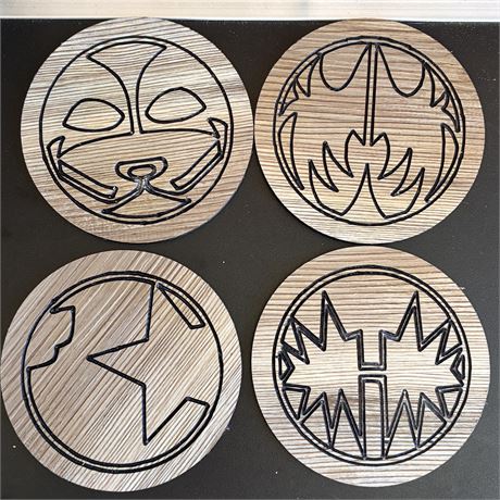 KISS Rock Band Themed CNC Engraved 4” Vinyl Drinking Coasters