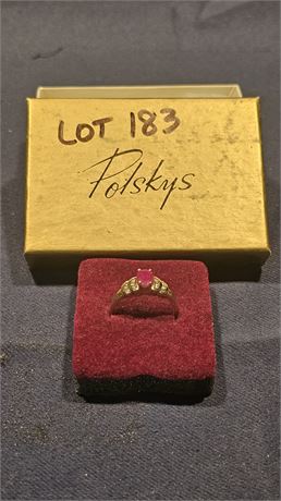 14k Ruby & Diamond Cocktail Ring Sz 9 2.1 dwt