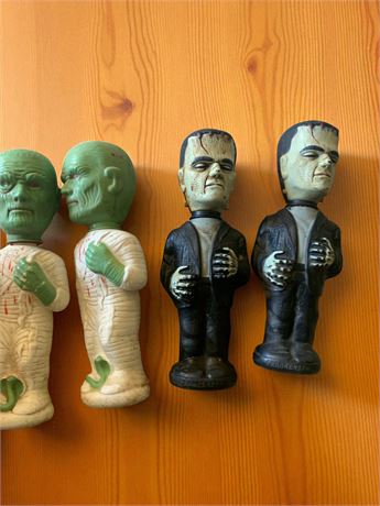 Soaky Bath Time Collectible Bottles - Frankenstein & Mummy Man Lot of 4 Total