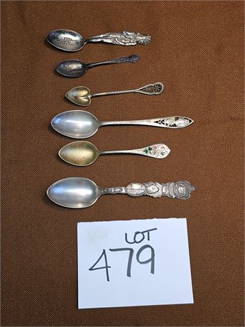 Sterling Mixed Collector Spoons - Florida / Michigan / Motel Alvarado & More