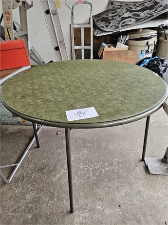 Green Round Card Table