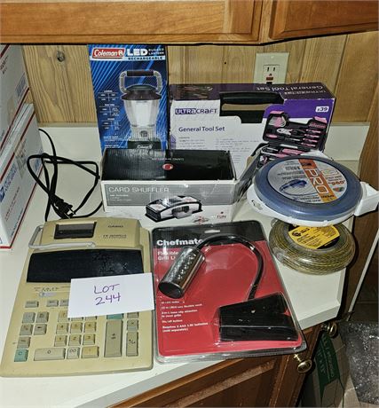 Tool Set / Calculator / Coleman Battery Operated Lantern / Chefmate & More