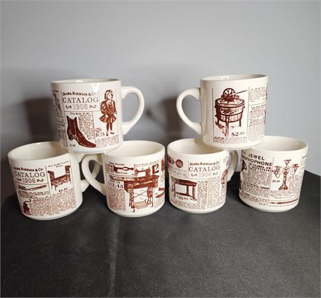 Sears Roebuck & Co. Catalog 1906 Advertising Stackable 3" Mug~Set of 6