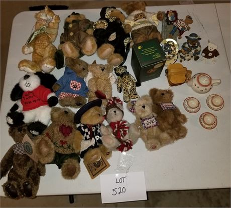 Box Full of Mixed Boyds Plush Collectible Bears