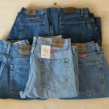 Light/Med/Dark Wash Wrangler Blue Denim Jeans (Lot of 5) Size 32 x 32